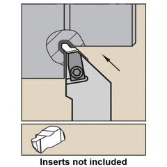 Kennametal - Right Hand Cut, 20mm Shank Width x 20mm Shank Height Indexable Threading Toolholder - 125mm OAL, NU 3125L Insert Compatibility, NR Toolholder, Series Top Notch - Industrial Tool & Supply