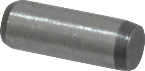 Made in USA - 3/32" Diam x 1/4" Pin Length 416 Stainless Steel Precision Dowel Pin - Passivated Finish, C 36-42 Hardness, 2 Beveled End - Industrial Tool & Supply
