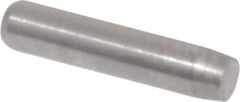 Made in USA - 3/32" Diam x 7/16" Pin Length 416 Stainless Steel Precision Dowel Pin - Passivated Finish, C 36-42 Hardness, 2 Beveled End - Industrial Tool & Supply