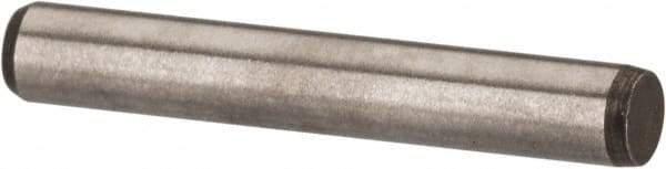 Made in USA - 3/32" Diam x 5/8" Pin Length 416 Stainless Steel Precision Dowel Pin - Passivated Finish, C 36-42 Hardness, 2 Beveled End - Industrial Tool & Supply