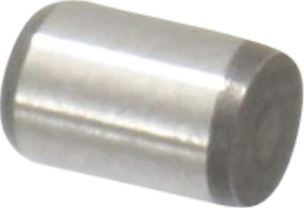 Made in USA - 1/8" Diam x 3/16" Pin Length 416 Stainless Steel Precision Dowel Pin - Passivated Finish, C 36-42 Hardness, 2 Beveled End - Industrial Tool & Supply