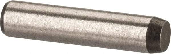 Made in USA - 1/8" Diam x 9/16" Pin Length 416 Stainless Steel Precision Dowel Pin - Passivated Finish, C 36-42 Hardness, 2 Beveled End - Industrial Tool & Supply