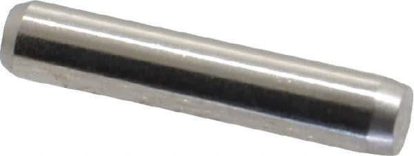 Made in USA - 1/8" Diam x 5/8" Pin Length 416 Stainless Steel Precision Dowel Pin - Passivated Finish, C 36-42 Hardness, 2 Beveled End - Industrial Tool & Supply