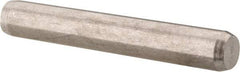 Made in USA - 3/16" Diam x 1-1/4" Pin Length 416 Stainless Steel Precision Dowel Pin - Passivated Finish, C 36-42 Hardness, 2 Beveled End - Industrial Tool & Supply