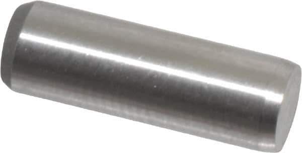Made in USA - 3/16" Diam x 9/16" Pin Length 416 Stainless Steel Precision Dowel Pin - Passivated Finish, C 36-42 Hardness, 2 Beveled End - Industrial Tool & Supply