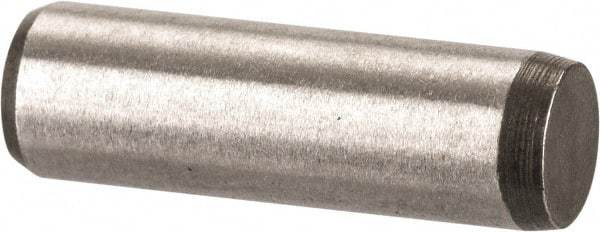 Made in USA - 3/16" Diam x 5/8" Pin Length 416 Stainless Steel Precision Dowel Pin - Passivated Finish, C 36-42 Hardness, 2 Beveled End - Industrial Tool & Supply