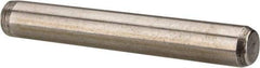 Made in USA - 1/4" Diam x 1-3/4" Pin Length 416 Stainless Steel Precision Dowel Pin - Passivated Finish, C 36-42 Hardness, 2 Beveled End - Industrial Tool & Supply