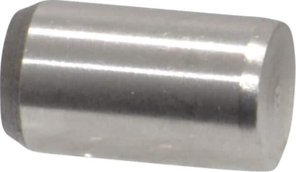 Made in USA - 1/4" Diam x 7/16" Pin Length 416 Stainless Steel Precision Dowel Pin - Passivated Finish, C 36-42 Hardness, 2 Beveled End - Industrial Tool & Supply