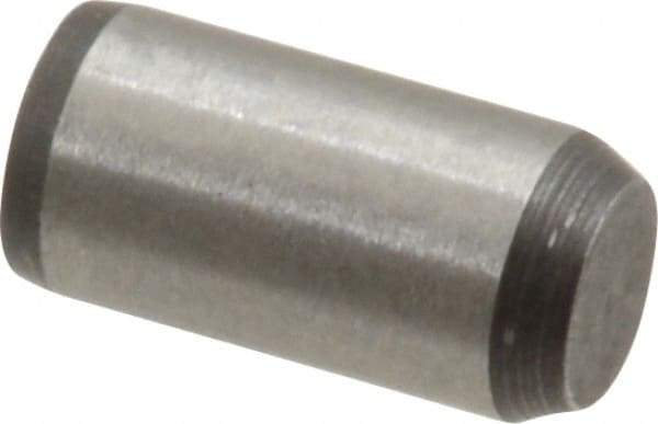 Made in USA - 1/4" Diam x 1/2" Pin Length 416 Stainless Steel Precision Dowel Pin - Passivated Finish, C 36-42 Hardness, 2 Beveled End - Industrial Tool & Supply