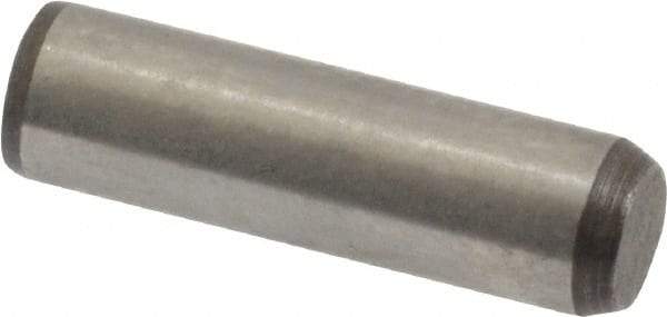 Made in USA - 1/4" Diam x 7/8" Pin Length 416 Stainless Steel Precision Dowel Pin - Passivated Finish, C 36-42 Hardness, 2 Beveled End - Industrial Tool & Supply