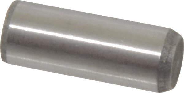 Made in USA - 3/8" Diam x 1" Pin Length 416 Stainless Steel Precision Dowel Pin - Passivated Finish, C 36-42 Hardness, 2 Beveled End - Industrial Tool & Supply