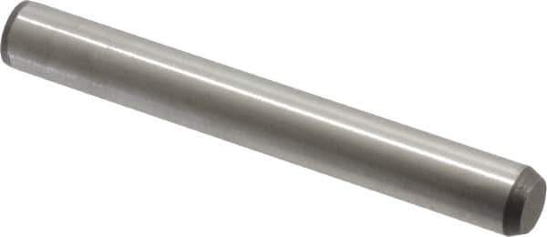 Made in USA - 3/8" Diam x 3" Pin Length 416 Stainless Steel Precision Dowel Pin - Passivated Finish, C 36-42 Hardness, 2 Beveled End - Industrial Tool & Supply