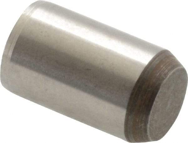 Made in USA - 3/8" Diam x 5/8" Pin Length 416 Stainless Steel Precision Dowel Pin - Passivated Finish, C 36-42 Hardness, 2 Beveled End - Industrial Tool & Supply