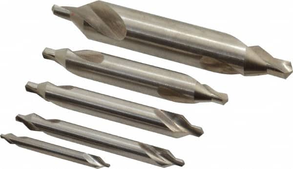 Keo - 5 Piece, #1 to 5, Plain Edge, Cobalt Combo Drill & Countersink Set - Industrial Tool & Supply