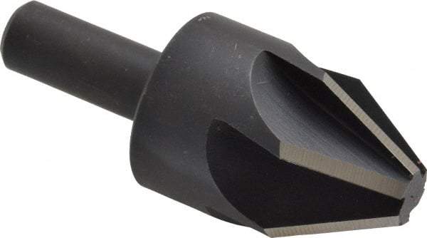 Keo - 1-1/4" Head Diam, 1/2" Shank Diam, 6 Flute 60° High Speed Steel Countersink - Bright Finish, 3" OAL, Single End, Straight Shank, Right Hand Cut - Industrial Tool & Supply