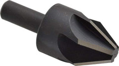 Keo - 1-1/4" Head Diam, 1/2" Shank Diam, 6 Flute 60° High Speed Steel Countersink - Bright Finish, 3" OAL, Single End, Straight Shank, Right Hand Cut - Industrial Tool & Supply