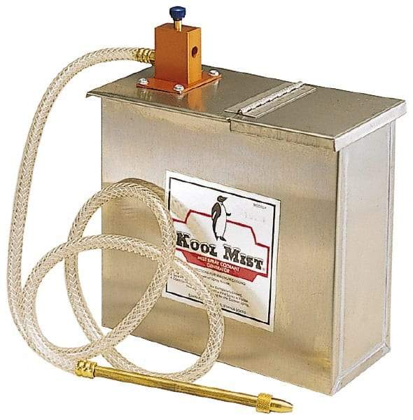 Kool Mist - 1 Outlet, 3 Gal Tank Capacity, Stainless Steel Tank Mist Coolant System - 4' Coolant Line Length, 6" Hose Length, 5/16" Nozzle Diam - Industrial Tool & Supply