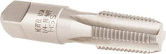 Hertel - 1/4-18 NPT Thread, 4 Flute Standard Pipe Tap - 2-7/16" OAL, Bright Finish, High Speed Steel - Exact Industrial Supply