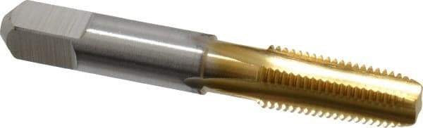 Hertel - 1/16-27 NPTF Thread, 4 Flute Standard Pipe Tap - 2-1/8" OAL, TiN Finish, High Speed Steel - Exact Industrial Supply