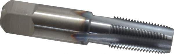 Hertel - 1/8-27 NPT Thread, 4 Flute Standard Pipe Tap - 2-1/8" OAL, TiCN Finish, High Speed Steel - Exact Industrial Supply