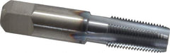 Hertel - 1/8-27 NPT Thread, 4 Flute Standard Pipe Tap - 2-1/8" OAL, TiCN Finish, High Speed Steel - Exact Industrial Supply
