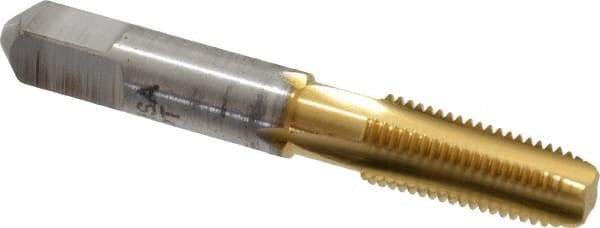 Hertel - 1/16-27 NPT Thread, 4 Flute Standard Pipe Tap - 2-3/16" OAL, TiN Finish, High Speed Steel - Exact Industrial Supply