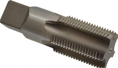 Hertel - 1-11" BSPRP, 5 Flutes, Bottoming Chamfer, Bright Finish, High Speed Steel British Standard Pipe Tap - 1-3/4" Thread Length, 3-3/4" Overall Length - Exact Industrial Supply