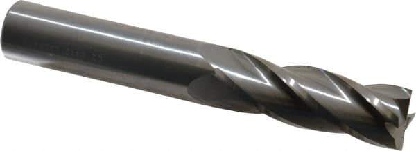 Hertel - 3/4", 2-1/4" LOC, 3/4" Shank Diam, 5" OAL, 4 Flute, Solid Carbide Square End Mill - Single End, Uncoated, Spiral Flute, 30° Helix, Centercutting, Right Hand Cut, Right Hand Flute - Industrial Tool & Supply