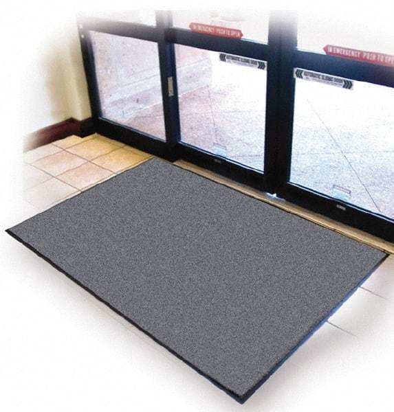 PRO-SAFE - 10 Ft. Long x 3 Ft. Wide, Poly Blended Carpet Surface, Cut Pile Entrance Matting - 3/8 Inch Thick, Indoor, Medium Traffic, Vinyl, Charcoal - Industrial Tool & Supply