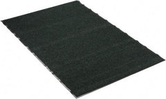PRO-SAFE - 6 Ft. Long x 4 Ft. Wide, Poly Blended Carpet Surface, Ribbed Entrance Matting - 5/16 Inch Thick, Indoor, Medium Traffic, Vinyl, Green - Industrial Tool & Supply