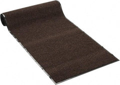 PRO-SAFE - 10 Ft. Long x 3 Ft. Wide, Poly Blended Carpet Surface, Ribbed Entrance Matting - 5/16 Inch Thick, Indoor, Medium Traffic, Vinyl, Brown - Industrial Tool & Supply