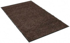 PRO-SAFE - 5 Ft. Long x 3 Ft. Wide, Poly Blended Carpet Surface, Ribbed Entrance Matting - 5/16 Inch Thick, Indoor, Medium Traffic, Vinyl, Brown - Industrial Tool & Supply