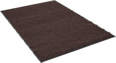 PRO-SAFE - 6 Ft. Long x 4 Ft. Wide, Poly Blended Carpet Surface, Ribbed Entrance Matting - 5/16 Inch Thick, Indoor, Medium Traffic, Vinyl, Brown - Industrial Tool & Supply