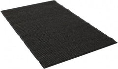 PRO-SAFE - 5 Ft. Long x 3 Ft. Wide, Poly Blended Carpet Surface, Ribbed Entrance Matting - 5/16 Inch Thick, Indoor, Medium Traffic, Vinyl, Gray - Industrial Tool & Supply
