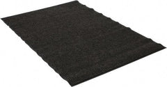 PRO-SAFE - 6 Ft. Long x 4 Ft. Wide, Poly Blended Carpet Surface, Ribbed Entrance Matting - 5/16 Inch Thick, Indoor, Medium Traffic, Vinyl, Gray - Industrial Tool & Supply