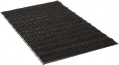 PRO-SAFE - 5 Ft. Long x 3 Ft. Wide, Poly Blended Carpet Surface, Ribbed Entrance Matting - 5/16 Inch Thick, Indoor, Medium Traffic, Vinyl, Black - Industrial Tool & Supply