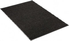 PRO-SAFE - 6 Ft. Long x 4 Ft. Wide, Poly Blended Carpet Surface, Ribbed Entrance Matting - 5/16 Inch Thick, Indoor, Medium Traffic, Vinyl, Black - Industrial Tool & Supply