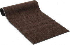 PRO-SAFE - 10 Ft. Long x 3 Ft. Wide, Poly Blended Carpet Surface, Chevron Ribbed Entrance Matting - 5/16 Inch Thick, Indoor, Medium Traffic, Vinyl, Brown, 4 Edged Side - Industrial Tool & Supply