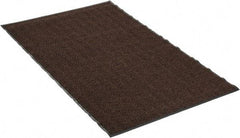PRO-SAFE - 6 Ft. Long x 4 Ft. Wide, Poly Blended Carpet Surface, Chevron Ribbed Entrance Matting - 5/16 Inch Thick, Indoor, Medium Traffic, Vinyl, Brown, 4 Edged Side - Industrial Tool & Supply