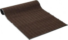 PRO-SAFE - 8 Ft. Long x 4 Ft. Wide, Poly Blended Carpet Surface, Chevron Ribbed Entrance Matting - 5/16 Inch Thick, Indoor, Medium Traffic, Vinyl, Brown, 4 Edged Side - Industrial Tool & Supply
