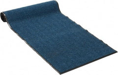 PRO-SAFE - 10 Ft. Long x 3 Ft. Wide, Poly Blended Carpet Surface, Chevron Ribbed Entrance Matting - 5/16 Inch Thick, Indoor, Medium Traffic, Vinyl, Blue, 4 Edged Side - Industrial Tool & Supply