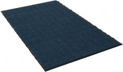 PRO-SAFE - 5 Ft. Long x 3 Ft. Wide, Poly Blended Carpet Surface, Chevron Ribbed Entrance Matting - 5/16 Inch Thick, Indoor, Medium Traffic, Vinyl, Blue, 4 Edged Side - Industrial Tool & Supply