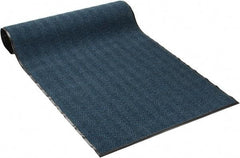 PRO-SAFE - 8 Ft. Long x 4 Ft. Wide, Poly Blended Carpet Surface, Chevron Ribbed Entrance Matting - 5/16 Inch Thick, Indoor, Medium Traffic, Vinyl, Blue, 4 Edged Side - Industrial Tool & Supply