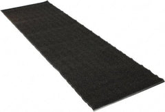 PRO-SAFE - 10 Ft. Long x 3 Ft. Wide, Poly Blended Carpet Surface, Chevron Ribbed Entrance Matting - 5/16 Inch Thick, Indoor, Medium Traffic, Vinyl, Charcoal, 4 Edged Side - Industrial Tool & Supply