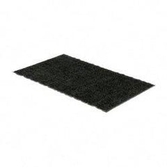 PRO-SAFE - 5 Ft. Long x 3 Ft. Wide, Poly Blended Carpet Surface, Chevron Ribbed Entrance Matting - 5/16 Inch Thick, Indoor, Medium Traffic, Vinyl, Charcoal, 4 Edged Side - Industrial Tool & Supply