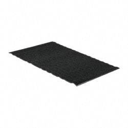 PRO-SAFE - 6 Ft. Long x 4 Ft. Wide, Poly Blended Carpet Surface, Chevron Ribbed Entrance Matting - 5/16 Inch Thick, Indoor, Medium Traffic, Vinyl, Charcoal, 4 Edged Side - Industrial Tool & Supply