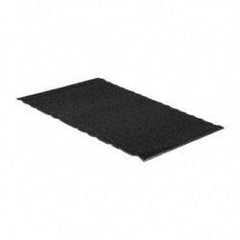 PRO-SAFE - 6 Ft. Long x 4 Ft. Wide, Poly Blended Carpet Surface, Chevron Ribbed Entrance Matting - 5/16 Inch Thick, Indoor, Medium Traffic, Vinyl, Charcoal, 4 Edged Side - Industrial Tool & Supply