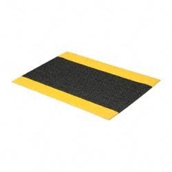 PRO-SAFE - 3' Long x 2' Wide, Dry Environment, Anti-Fatigue Matting - Black with Yellow Borders, Urethane with Vinyl Sponge Base, Beveled on 4 Sides - Industrial Tool & Supply