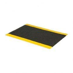PRO-SAFE - 4' Long x 3' Wide, Dry Environment, Anti-Fatigue Matting - Black with Yellow Borders, Urethane with Vinyl Sponge Base, Beveled on 4 Sides - Industrial Tool & Supply