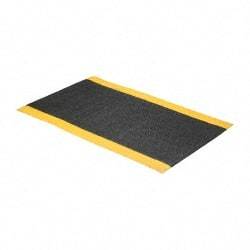 PRO-SAFE - 5' Long x 3' Wide, Dry Environment, Anti-Fatigue Matting - Black with Yellow Borders, Urethane with Vinyl Sponge Base, Beveled on 4 Sides - Industrial Tool & Supply